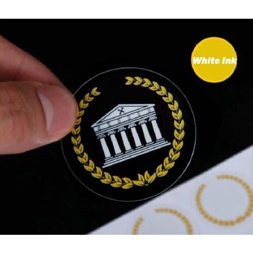 50mm Round Clear PVC With White Color Printing