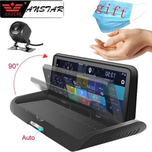 ANSTAR 4G Android Car DVR 8'' WiFi Bluetooth GPS Navigator ADAS Dual Lens Video Recorder Dash Cam Rearview Auto Camera Registrar