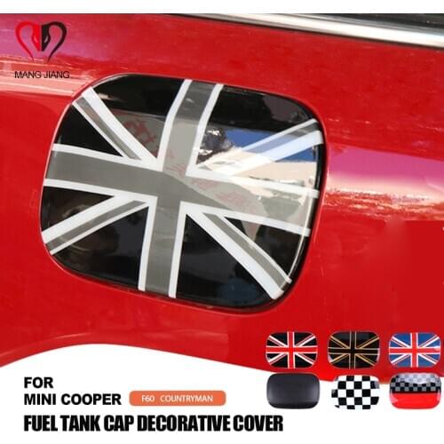 Union Jack Checker Fuel Tank Cap Decoration Case Cover Sticker For MINI COOPER Countryman F60 Car Styling Accessories British