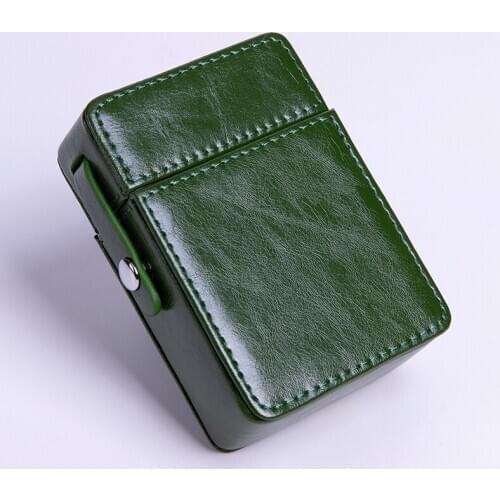 Cigarettes Lighter Case Box Creative Portable Brown Pu Leather Card Wallet Anti-pressure Protective Case
