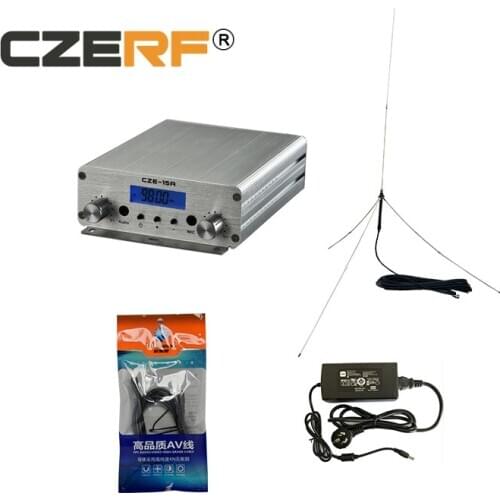 CZE-15A 15W FM Transmitter radio Stereo Station wireless Broadcast antenna for church school High-Fidelity Audio