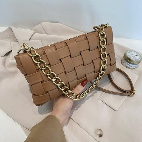 Designer Woven Chain Handbag Woman Fashion Casual Underarm Women Shoulder Bag 2021 Luxury Designer Square Crossbody Bag Womens