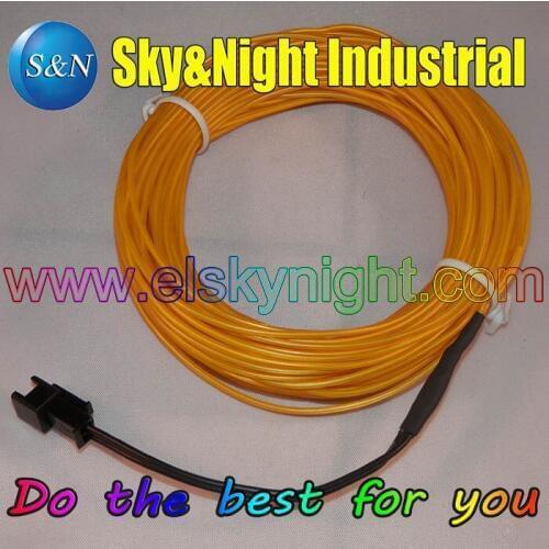 Electroluminecent Wire/Neon EL Wire 3M(1.4mm)+3V Inverter-Yellow +Free Shipping