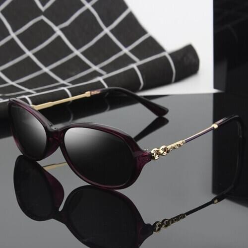 European and American Sunglasses Explosions Female Polarized Driving Mirror Studded Big Box Retro