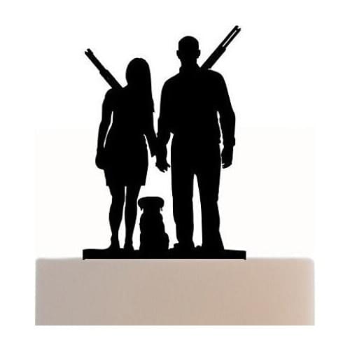 Cool Acrylic wedding Cake Toppers personalized hunter bride groom last name engagement bridal shower party decorations