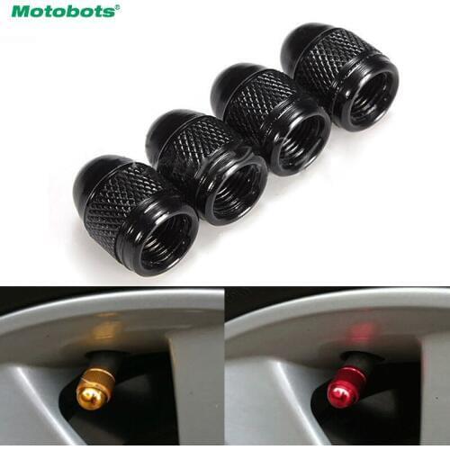MOTOBOTS 400pcs Aluminum Bullet Style Car Motorcycle Air Port Cover Tire Valve Wheel Stem Caps 7-Color Black,Red,Silver,Blue