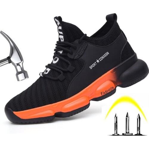 Men Safety Shoes Lace-up Men Shoes Standard Steel Toe Shoes Men Boots Fashion Comfortable Sports Work Shoes