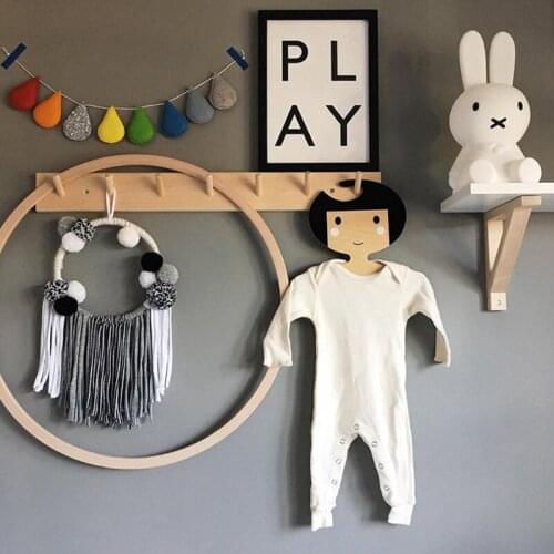 2021 New Nordic Wooden Wall Mounted Coat Rack Hat Key Storage Hooks Door Hanger Clothes Robes Towels Organizer