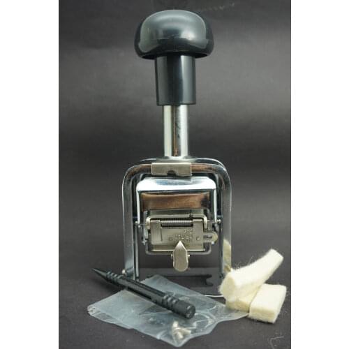 New Self Inking 5 Digit Black Cap Stamping Automatic Numbering Machine Stick