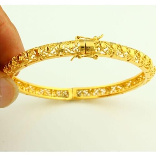 New Ethiopian Bangle Women Gold Color Dubai Bride Wedding African/Arab/Middle East Bracelet/Bangle Jewelry