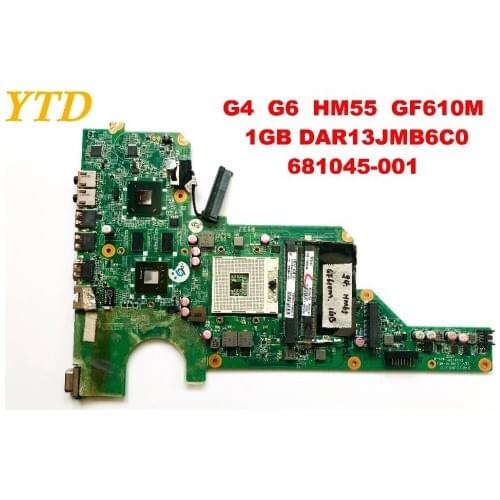 Original for HP G4 G6 laptop motherboard G4 G6 HM55 GF610M 1GB DAR13JMB6C0 681045-001 tested good free shipping