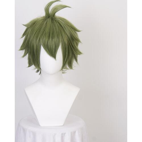 Danganronpa V3:Killing Harmony Rantaro Amami Cosplay Wig Gree Short Synthetic Hair + Wig Cap