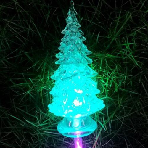 Christmas Tree Solar Powered Ground Light Waterproof Garden Pathway Lights With Solar Lamp for Home Yard Driveway Lawn Road