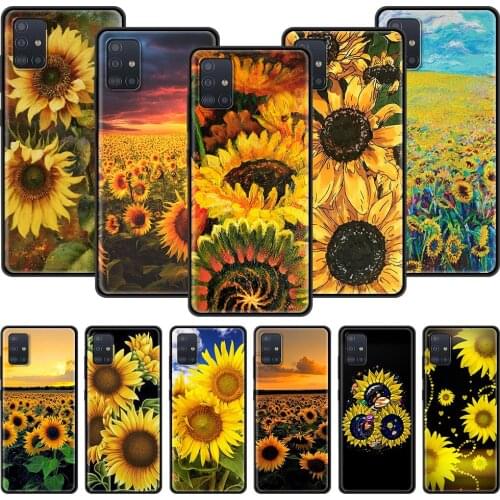 Art Sunflower Silicone For Samsung Galaxy A70 A52 4G A12 Case Phone Cover Soft For Samsung A72 A10S A20E A50 A40 A32 5G Coque