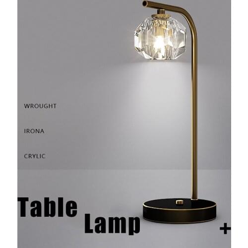 Modern Crystal Table Lamps Luxury Foyer Living Room Office Creative Desk Lights Bedroom Parlor Vintage night lamp Light Fixtures