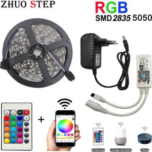 WiFi Led Strip Light SMD 5050 60led 2835 RGB Led Stripe DiodeTape DC12V Flexible RGB LED Strip Ribbon Diode with WiFi Controller