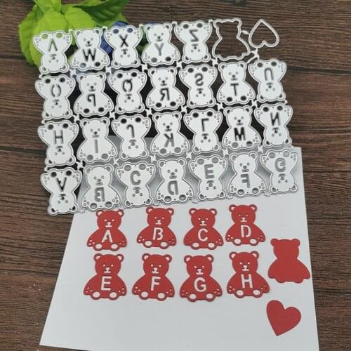 Little bear Background Flower Cutting Dies Stencils For DIY Scrapbooking Decorative Embossing Handcraft Die Cutting Template