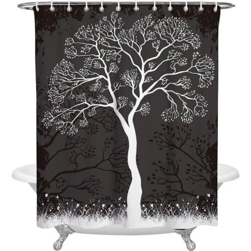 Waterproof Shower Curtains Trees Branches Grass Plants Shower Curtain Frabic Polyester Bathroom decor Curtain