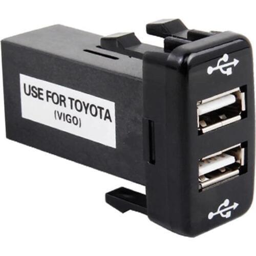 2.1A Dual USB Socket Charger Dashboard Mount Phone Input for Toyota VIGO