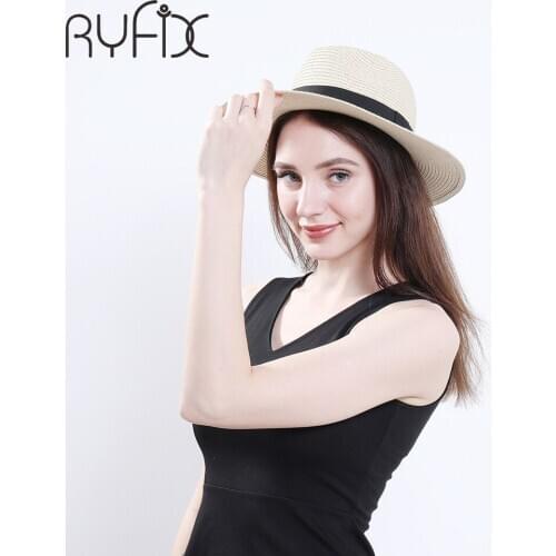 Ladies jazz straw hat outdoor sun hat straw hat outdoor summer hat personalized bonnet HA03