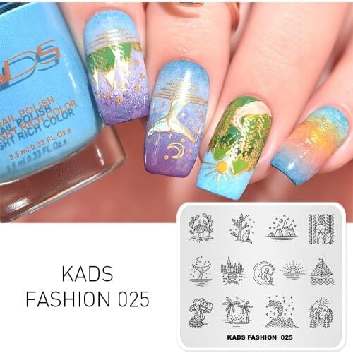 1PC Nail Stamping Art Fashion Day Night Viewpoint Design Image Template Nail Stamping Nail Printing Templates Nail Art Tools