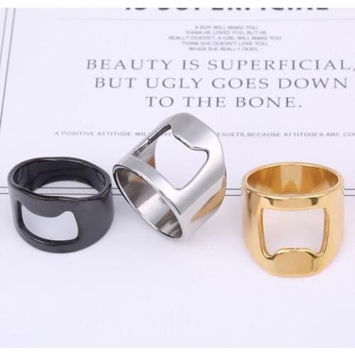 1pc Creative Stainless Steel Ring Shape Beer Bottle Opener Ring Portable Cap Opening Remover Kitchen Gadgets Bar Tool