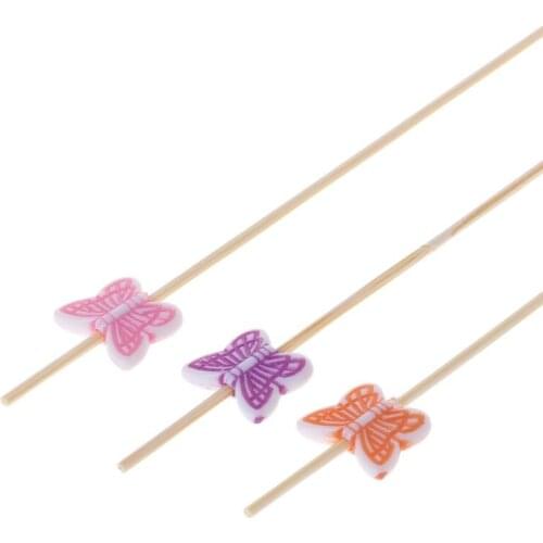 100pcs 12cm Butterfly Food Picks Dessert Buffet Fruit Salad Fork Cake Muffin Party Vegetable Sticks Cocktail Toothpicks P15D