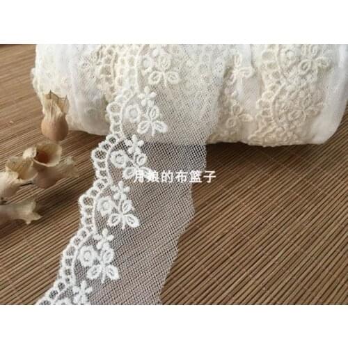 2 Meters Exquisite Blue Lace Applique Water Soluble Embroidery Clothing Lace Trim Decor Skirts Curtains DIY Sewing Accessories