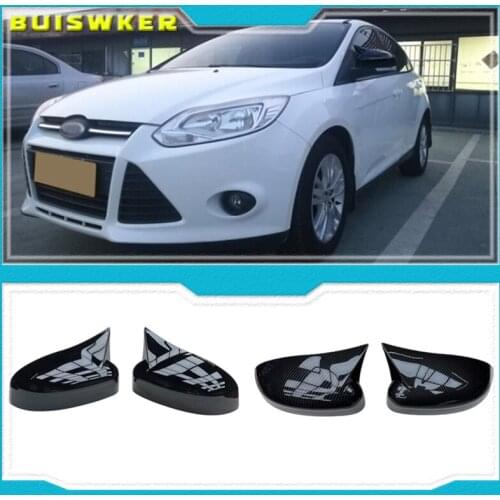 2pcs/Set Car Door Side Mirror Cover Replacement Parts For Ford Focus