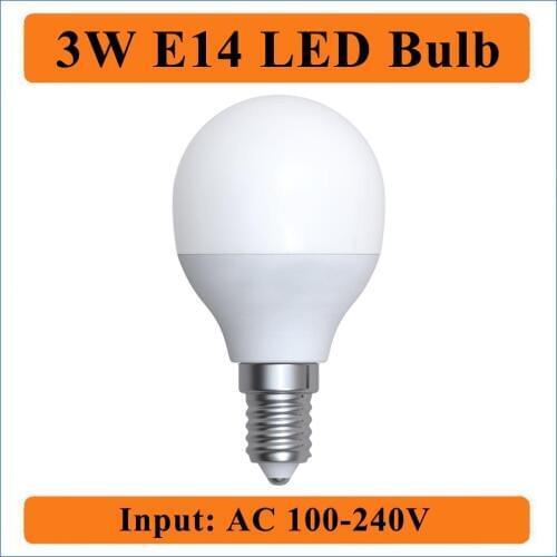 3W E14 LED Bulb Lamps Input AC100-240V Light Bulbs LED Warm White Bubble Ball Globe Bulb for living room