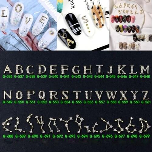 5 pcs/lot Nail Art Decoration Supplies For Professionals 12 Constellations Letter Nails Accessories Rhinestones All For Manicure