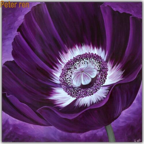 Diy Diamond painting purple Lotus Diamond Embroidery Flower square Diamond Mosaic rhinestone full Cross stitch Home Decorations