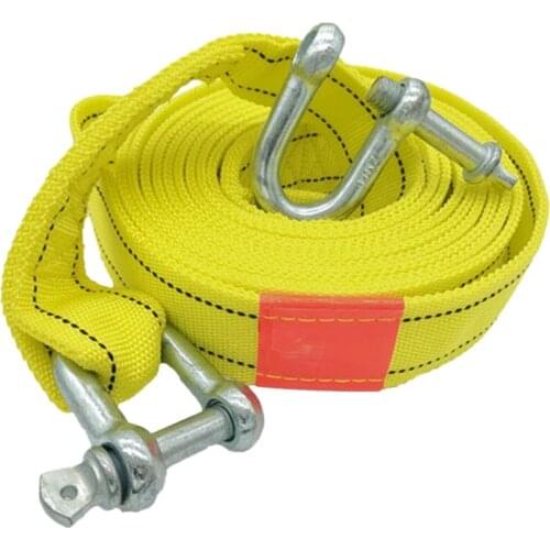 AU04 -5M 5T Car Electric Winch Rope Off-Road Vehicle Tow Rope with U-Shaped Hook Tow Strap for Cars Truck Trailer SUV