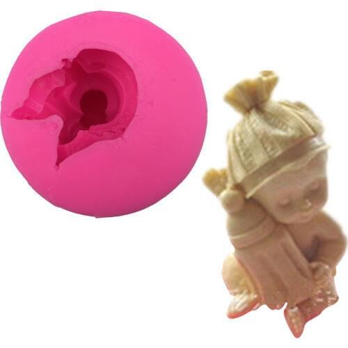 Baby holding the Feeding bottle soap mould cake decorating tools 3D baking fondant silicone mold T0279