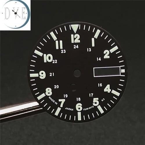 For NH35A Watch Dial 28.5MM for nh35 dial for NH36A C3 Green Luminous Automatic Movement