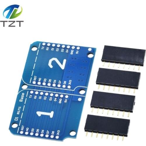 For Wemos D1 Mini Double Socket Dual Base Shield D1 Mini NodeMCU ESP8266 Development Base Board 3.3V With Pins
