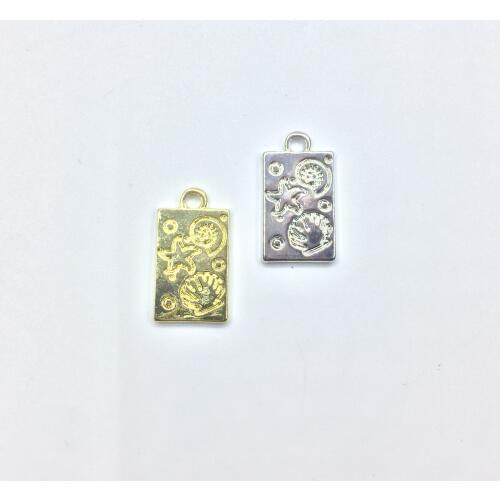 Eruifa 20pcs 10*16mm New Sea Shell print gold/Silver plated Zinc alloy Charms Pendant Jewelry DIY Necklace 2 colors