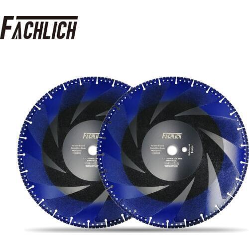 FACHLICH 2pcs/pk 12" Diamond All Purpose Saw Blade for Metal Marble Aluminum Demolition Cutting Disc Rescue Saw Blades