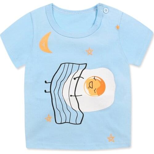 2-10Years Cartoon Pattern Baby Kids Boys T Shirt For Summer Cotton Infant Children Boys Girls Shorts Garment