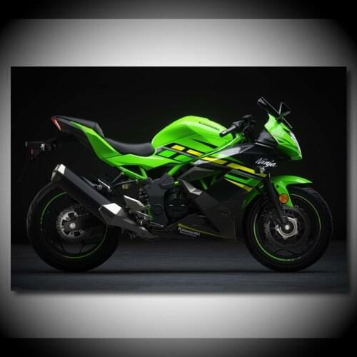 Canvas Painting Kawasaki Ninja 125 Green Motorcycle Wall Picture Modern Art Posters and Prints for Living Room Decor