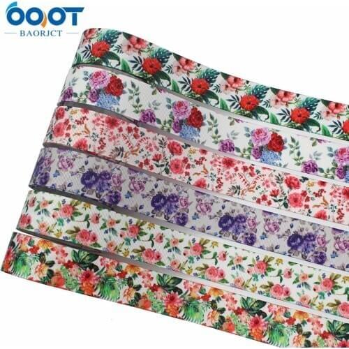 L-20716-675 1"(25mm) 10yards Flower Series Cartoon Grosgrain Ribbons,Bow Cap Accessories Party Gift Wrap DIY Handmade Materials