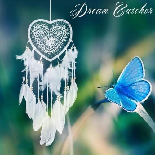 Dream Catcher Hollow Love Lantern Feather Wind Chimes Ornaments Nordic Wedding Girls Room Decor Christmas Gift Dreamcatcher