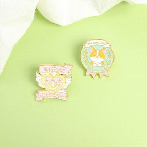 Cute Cartoon Love Wings Magic Badge Creative Dog Club Metal Enamel Brooch Pet Lapel Backpack Jewelry Accessories Gift For Friend