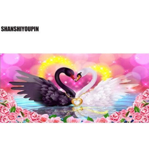 Home Beauty Diy Full Diamond Painting Embroidery Kits Resin Picture Diamond Mosaic Swan Love Craft Home Paintings SSYP-016