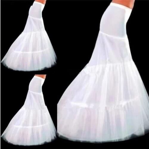 Petticoat 2 Hoops White Mermaid Wedding Dress Crinoline Slip Cheap and Good Quality Accessories