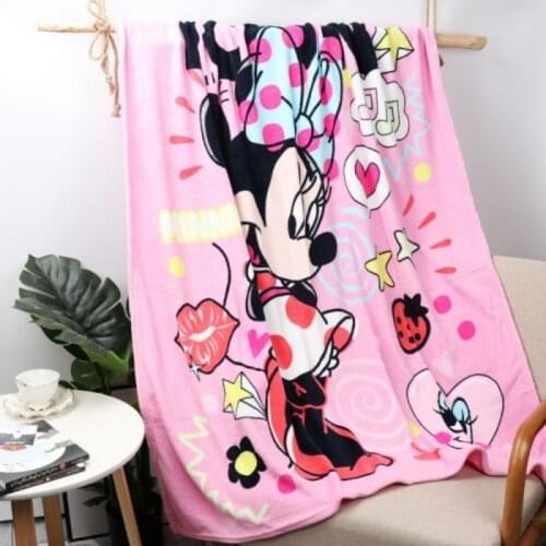 Disney Flannel Blanket Mickey Minnie Mouse Pink Blanket Boy Girl Newborn Baby Children Cloud Blankets 117x152cm