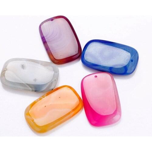 Natural Stone Necklace Rectangular Pendant Womens Fashion Sweater Chain Pendant Used in Jewelry Making DIY Necklace Accessories