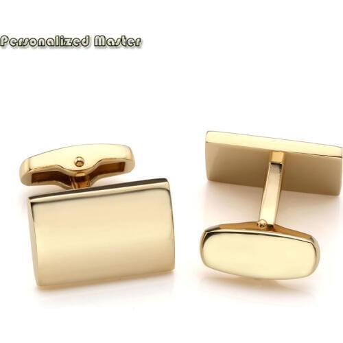 Personalized Master Customized Letters Mens Stainless Steel Gold Shirt Sleeves Stud Cufflinks Engraving Name Date Cufflinks