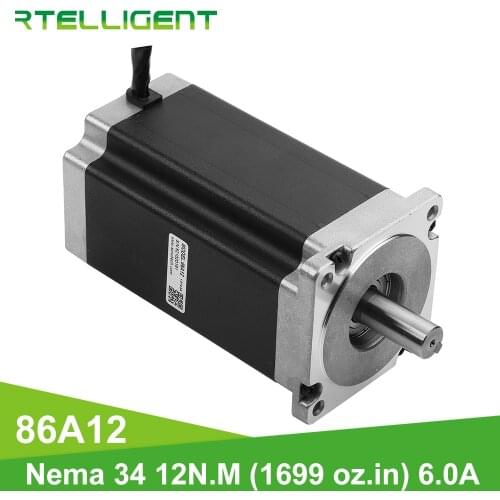 Rtelligent Nema 34 8.5N.M 4 Leads 14mm Shaft diameter Stepper Motor and Nema 34 12N.M 4 Leads 14mm Shaft diameter Stepper Motor