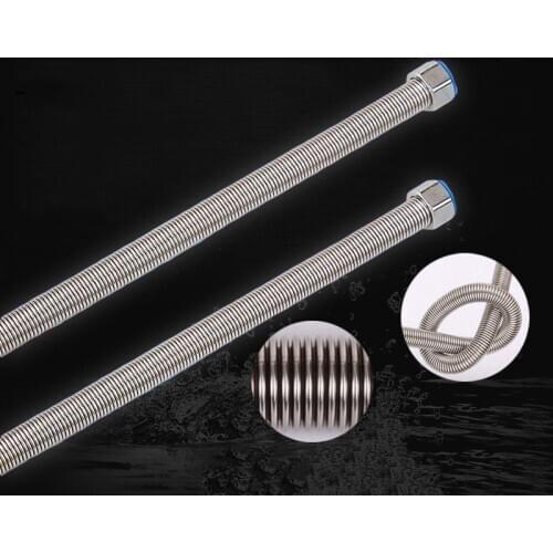 High Density 1/2" 304 Stainless Steel Bellows Tube Basin Toilet Water Pipe Hot Cold Hose Bathroom Heater Connector Corrugated